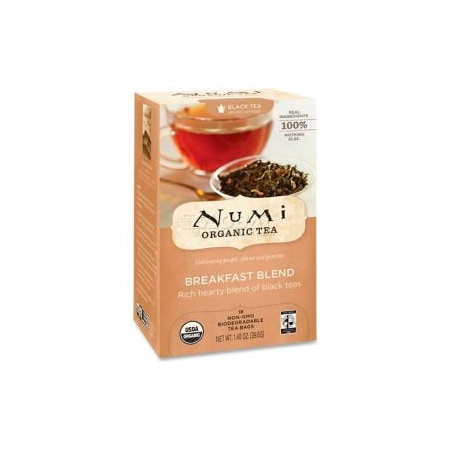 Numi Organic Tea Numi Organic Tea Black Tea, Breakfast Blend, Single Cup Bags, 18/Box NUM10220